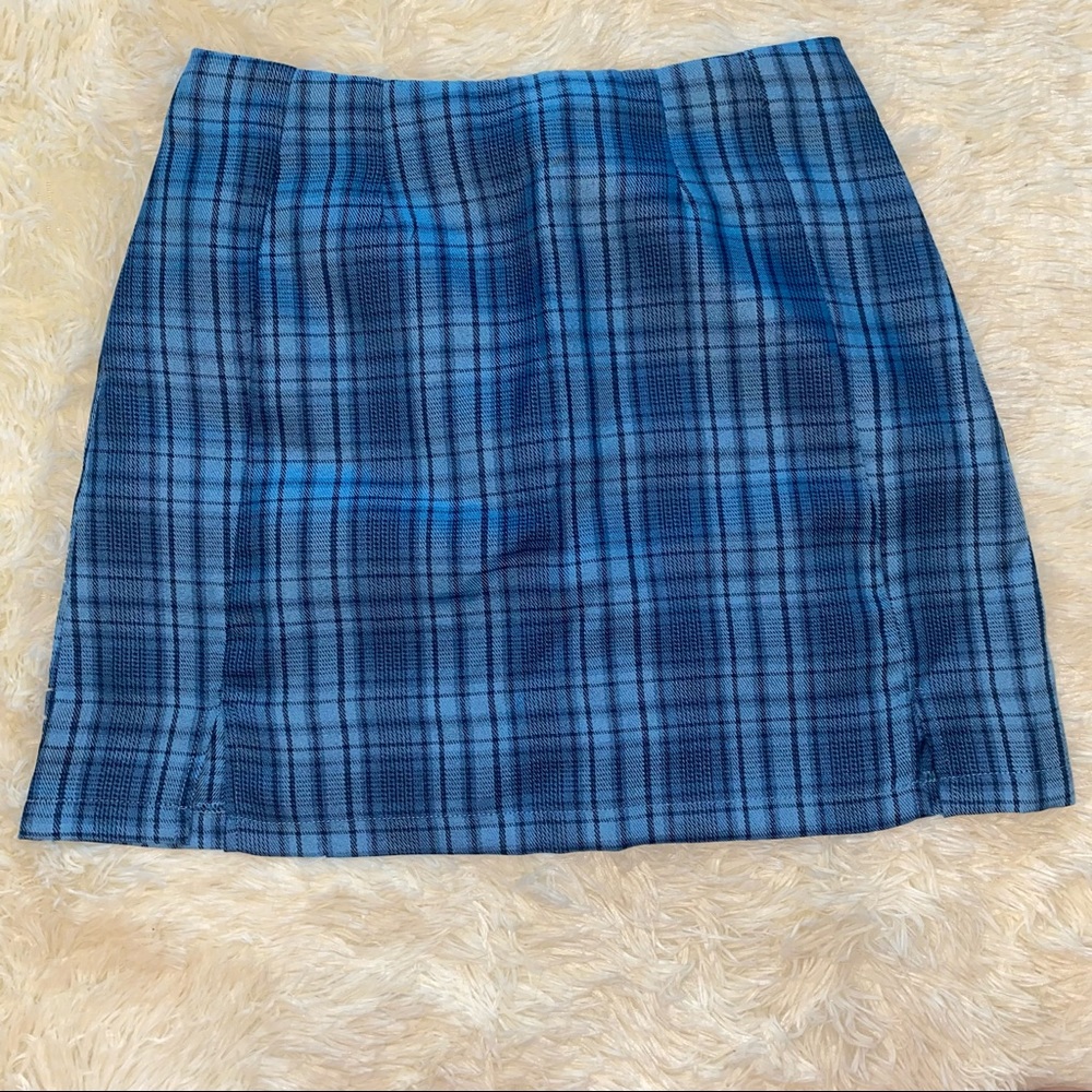 BlushMark Blue Plaid Skirt